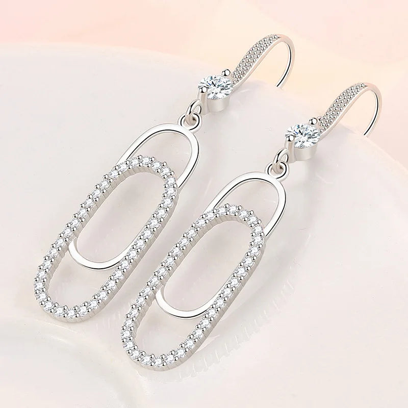 925 Sterling Silver Charm Hoop Earrings