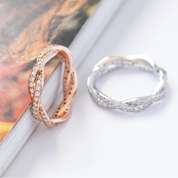 Sparkling Cubic Zirconia 925 Silver Statement Ring for Women