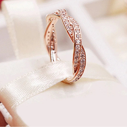 Sparkling Cubic Zirconia 925 Silver Statement Ring for Women