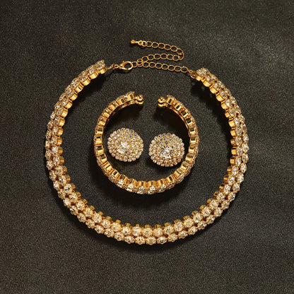 Gold Crystal African Bridal Jewelry Set