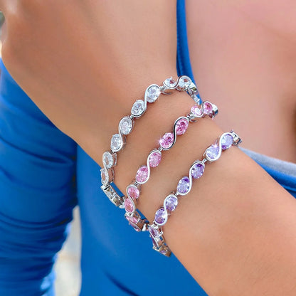 Oval Zirconia S-Shape Tennis Bracelet