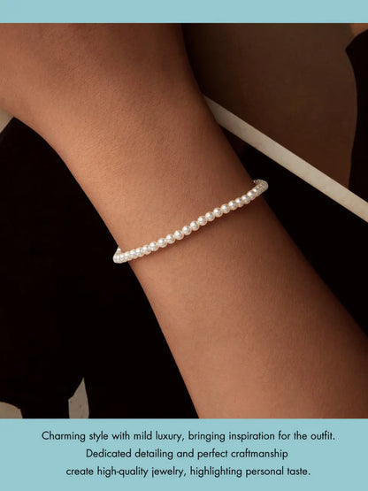 Elegant 925 Silver Shell Pearl Bracelet