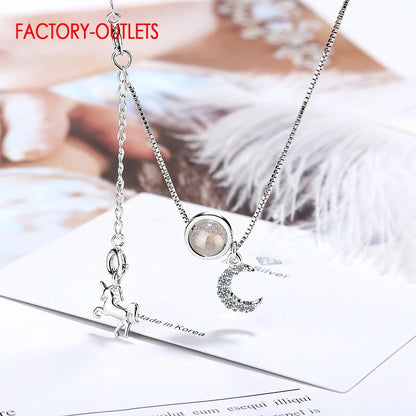 925 Sterling Silver Horse Pendant Necklace for Women