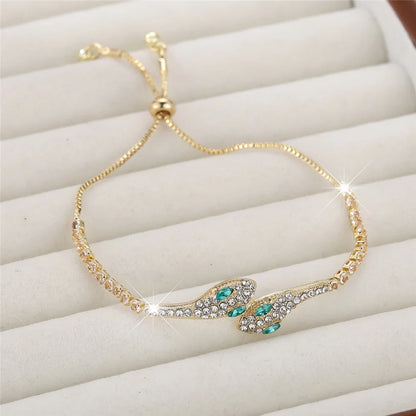 Zircon Snake Charm Bracelet