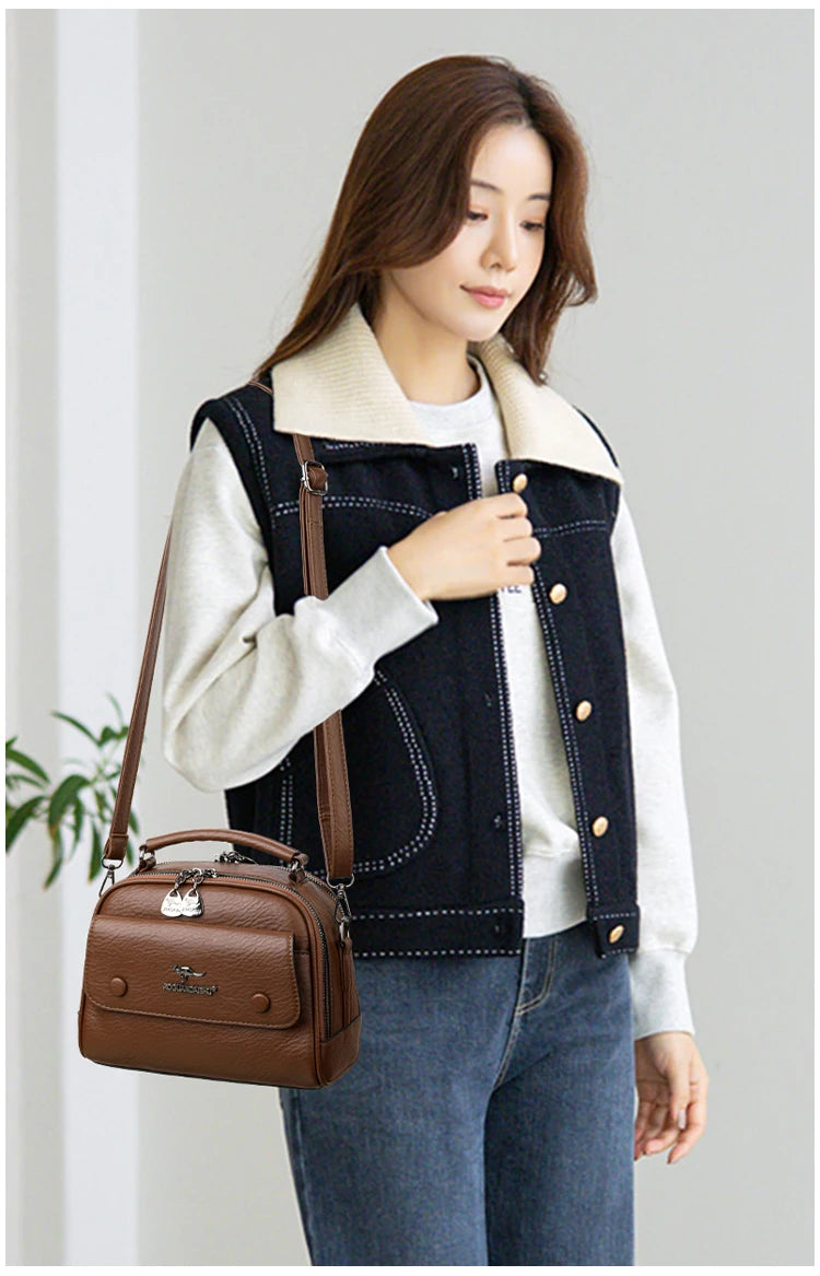Luxury Designer Checkered Crossbody Shoulder Bag