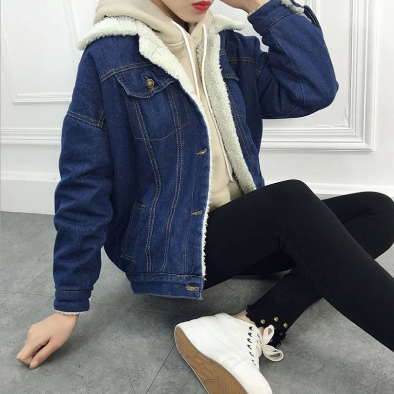 Women’s Denim Lambswool Jacket 2025