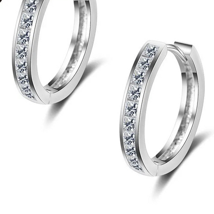 925 Sterling Silver Elegant Hoop Earrings for Women