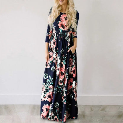 White Floral Boho Maxi Dress for Women 2025