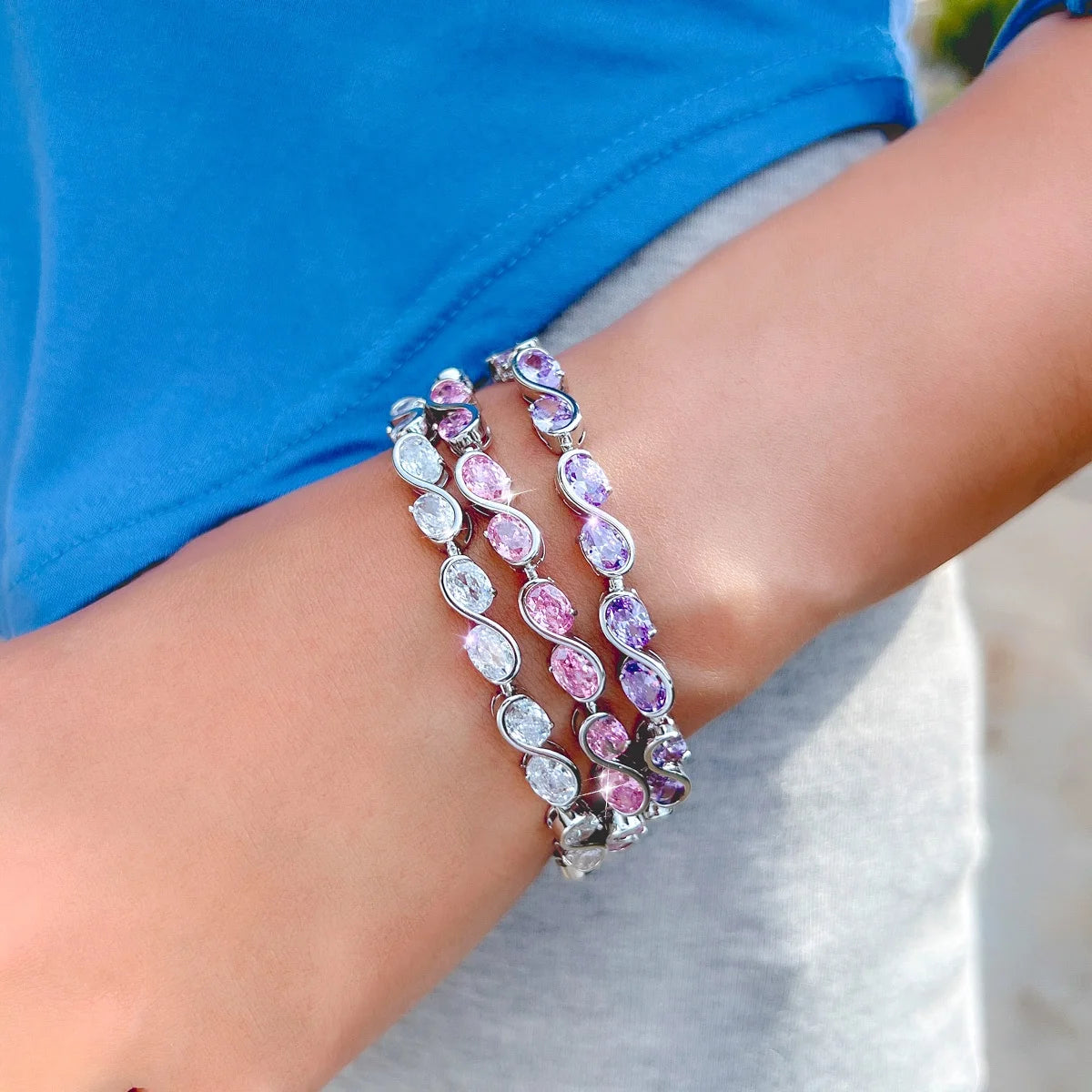 Oval Zirconia S-Shape Tennis Bracelet