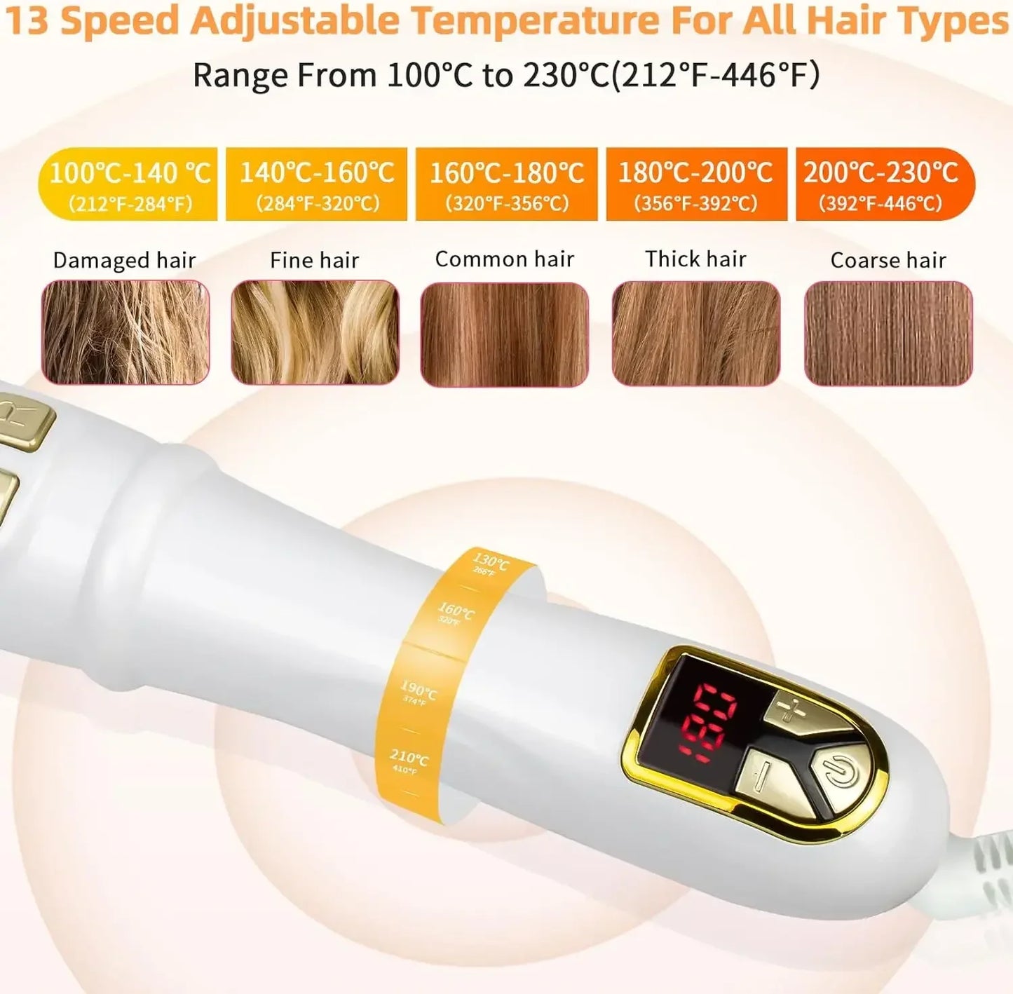 Rotating Ceramic Curling Iron 28mm for Big Waves