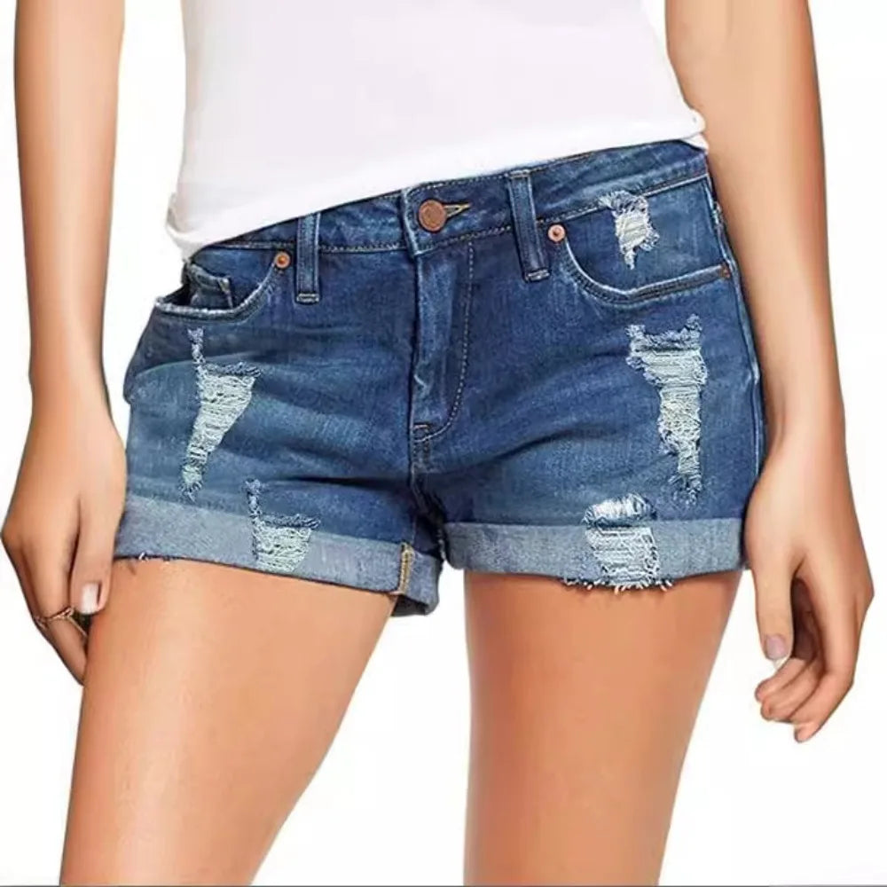 High Waist Denim Shorts for Women