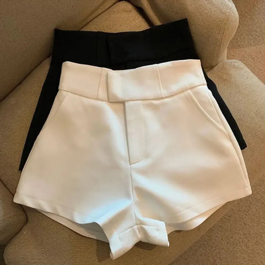 High Waist Black or white A-Line Shorts for Women