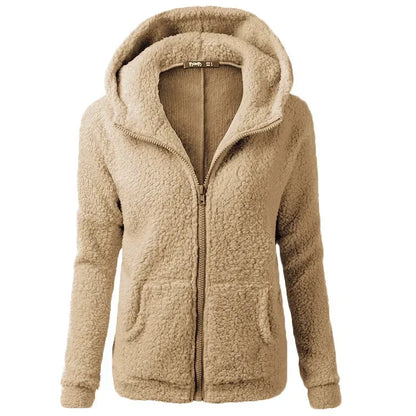 Women’s Warm Fleece Zip-Up Hoodie Coat