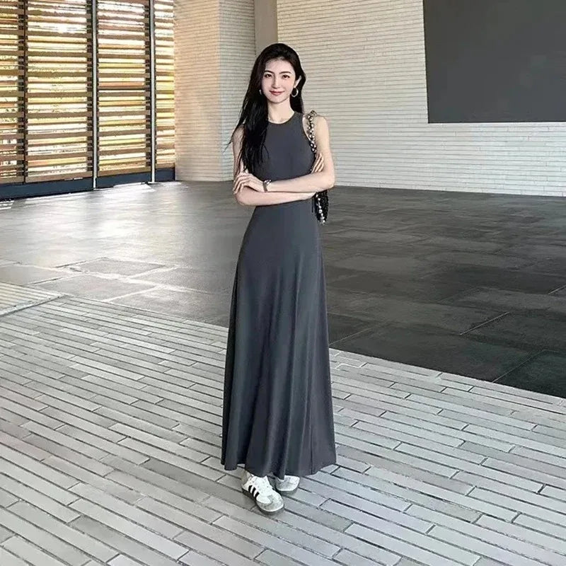 Elegant Sleeveless A-Line Long Dress