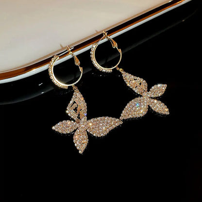 Green Zircon Butterfly Earrings
