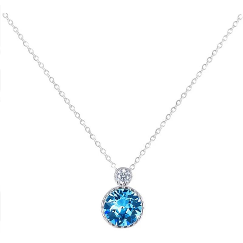 925 Sterling Silver CZ Circle Pendant Necklace