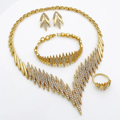 Fashion Queen  Gold Color 4 Pieces Jewelry Set