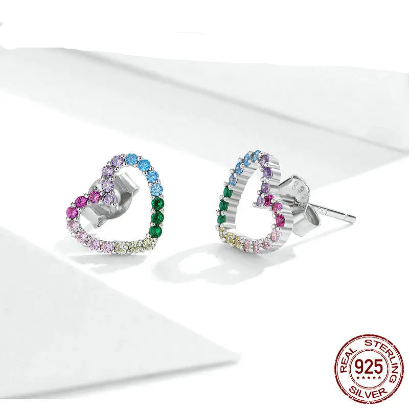 Rainbow Colorful Heart Jewelry Set