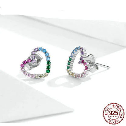 Rainbow Colorful Heart Jewelry Set