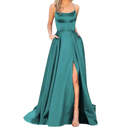 Elegant Halter Off-Shoulder Gala Dress