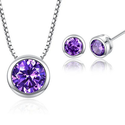 Elegant Pendant & Stud Earrings in 9 Vibrant Colors