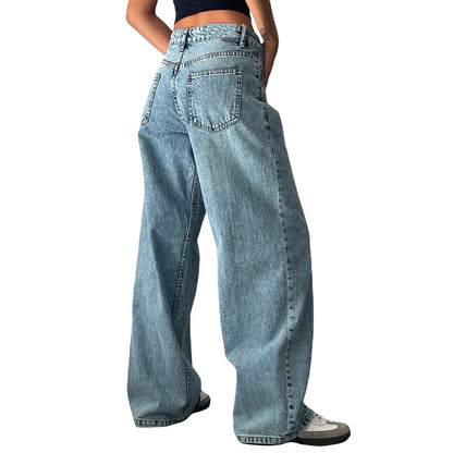 Women’s Loose Wide Leg Cargo Denim Pants 2025