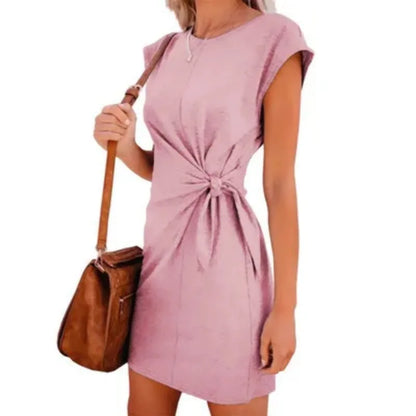 Asymmetrical Lace-Up Waist Summer Dress