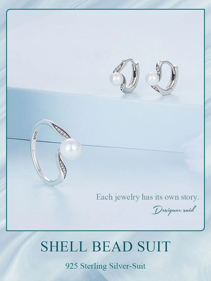 Geometric Shell Pearl Set