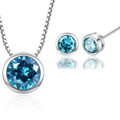 Elegant Pendant & Stud Earrings in 9 Vibrant Colors