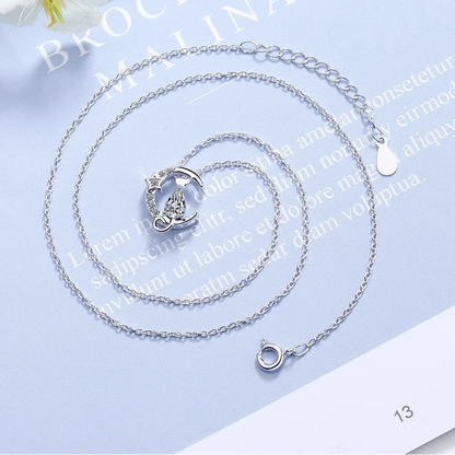 NEC 925 Sterling Silver Crystal Charm Necklace for Women