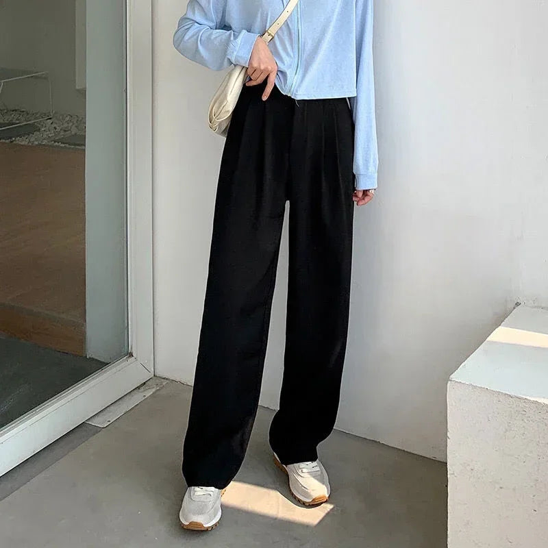 Suit Pants High Waist Straight