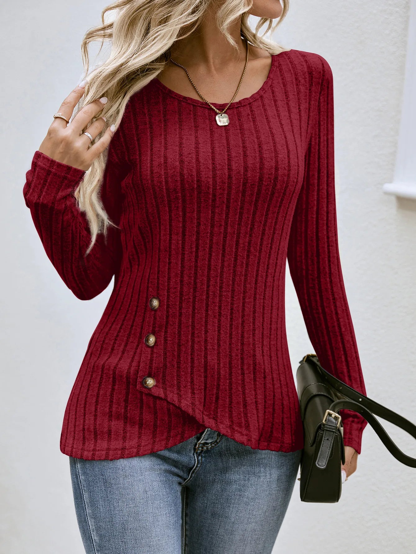 Waist Cinched Long Sleeve Top