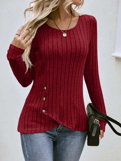 Waist Cinched Long Sleeve Top