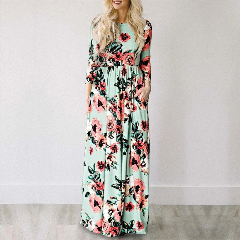 White Floral Boho Maxi Dress for Women 2025