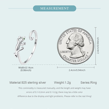 Silver Gecko Lizard Open Ring