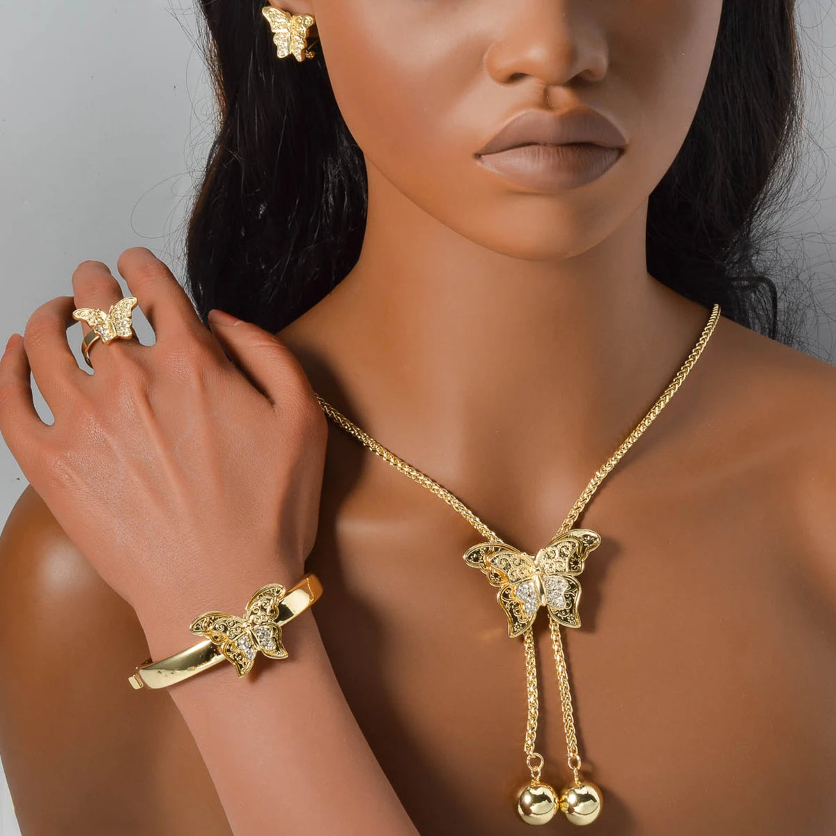 4PCS Butterfly Jewelry Set