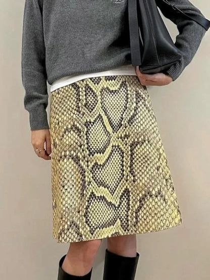 Sexy High Waist Serpentine Skirts Chic