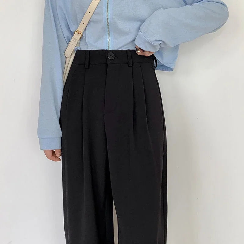 Suit Pants High Waist Straight