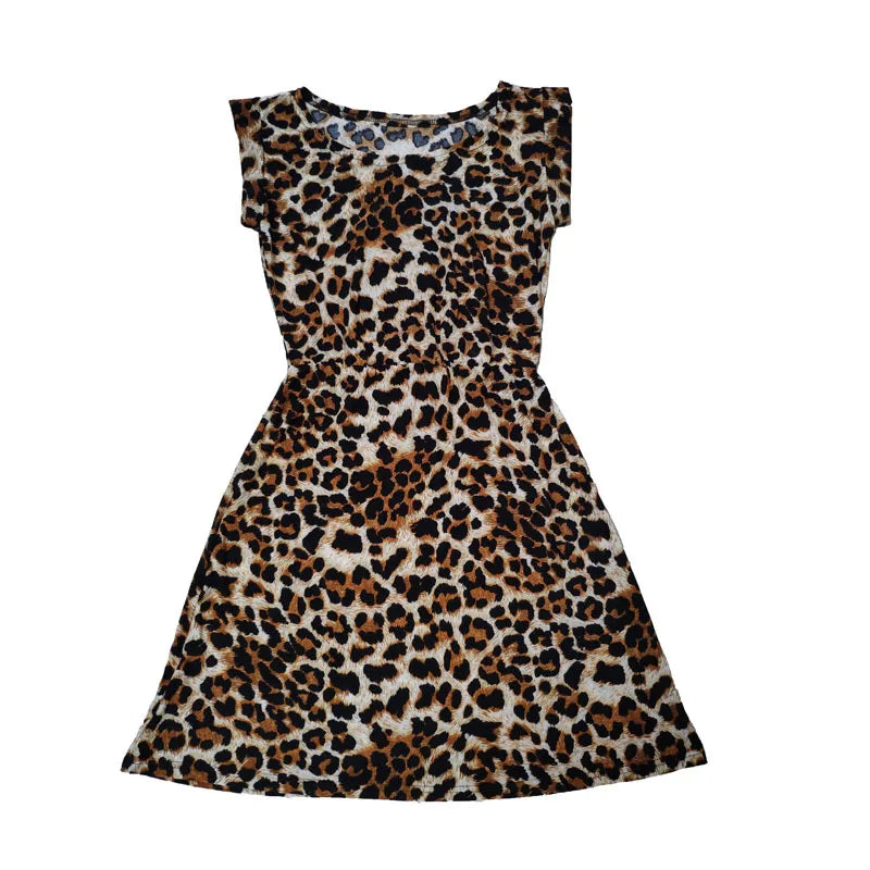 Leopard Print Sleeveless Wrap Mini Dress