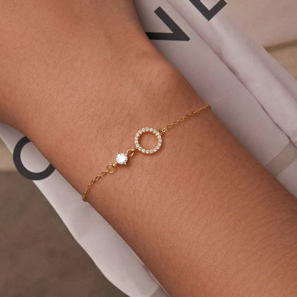 925 Silver Simple Ring Chain Bracelet