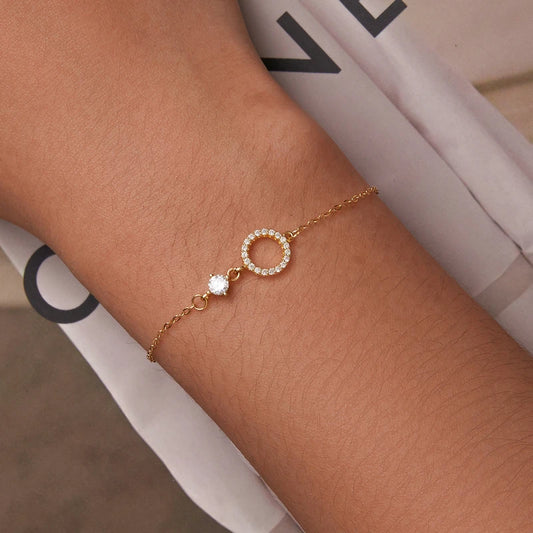 925 Silver Simple Ring Chain Bracelet