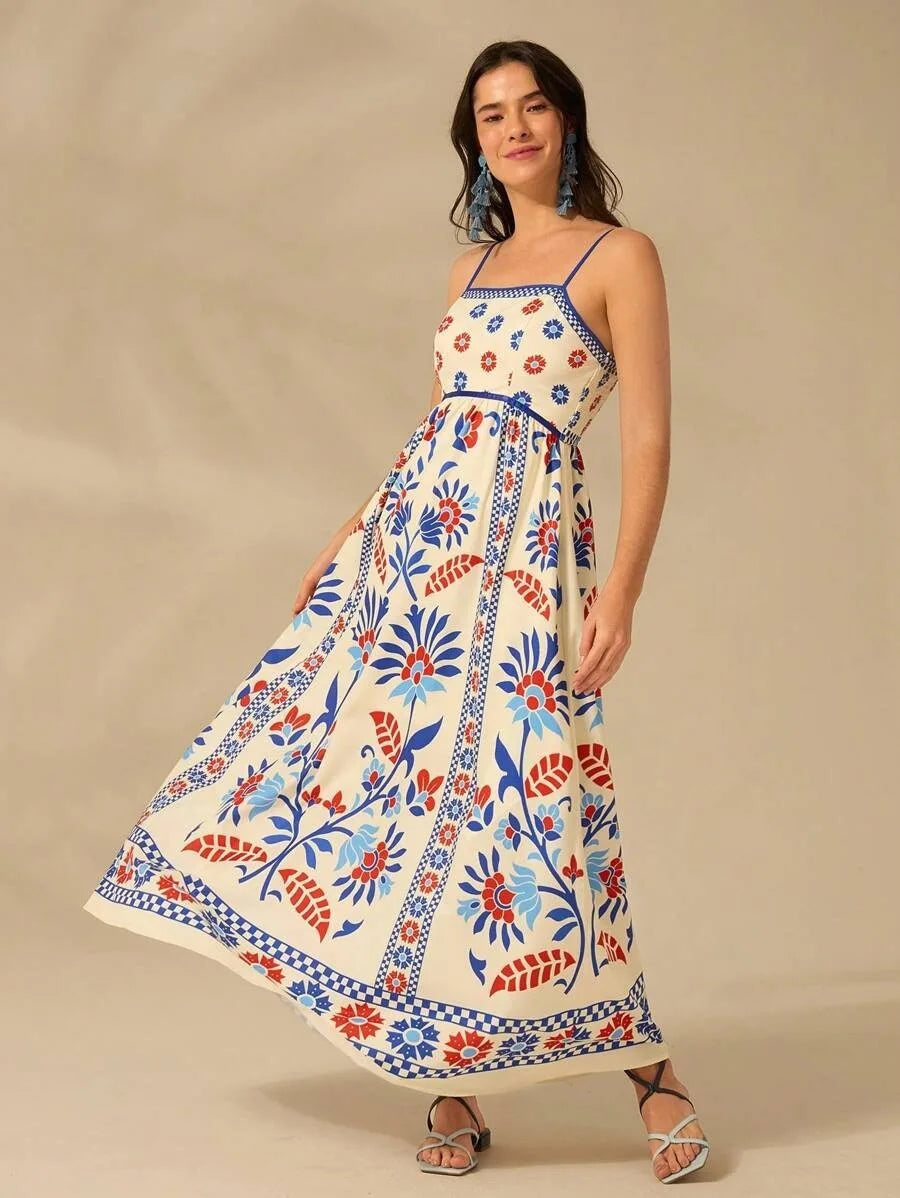 Bohemian Ruffle Sleeveless Mini Dress