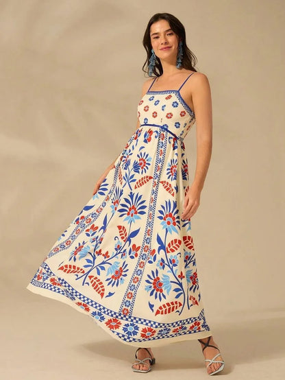 Bohemian Ruffle Sleeveless Mini Dress