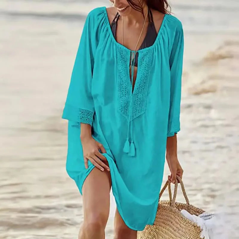 Loose Woven Beach Cover-Up Dress