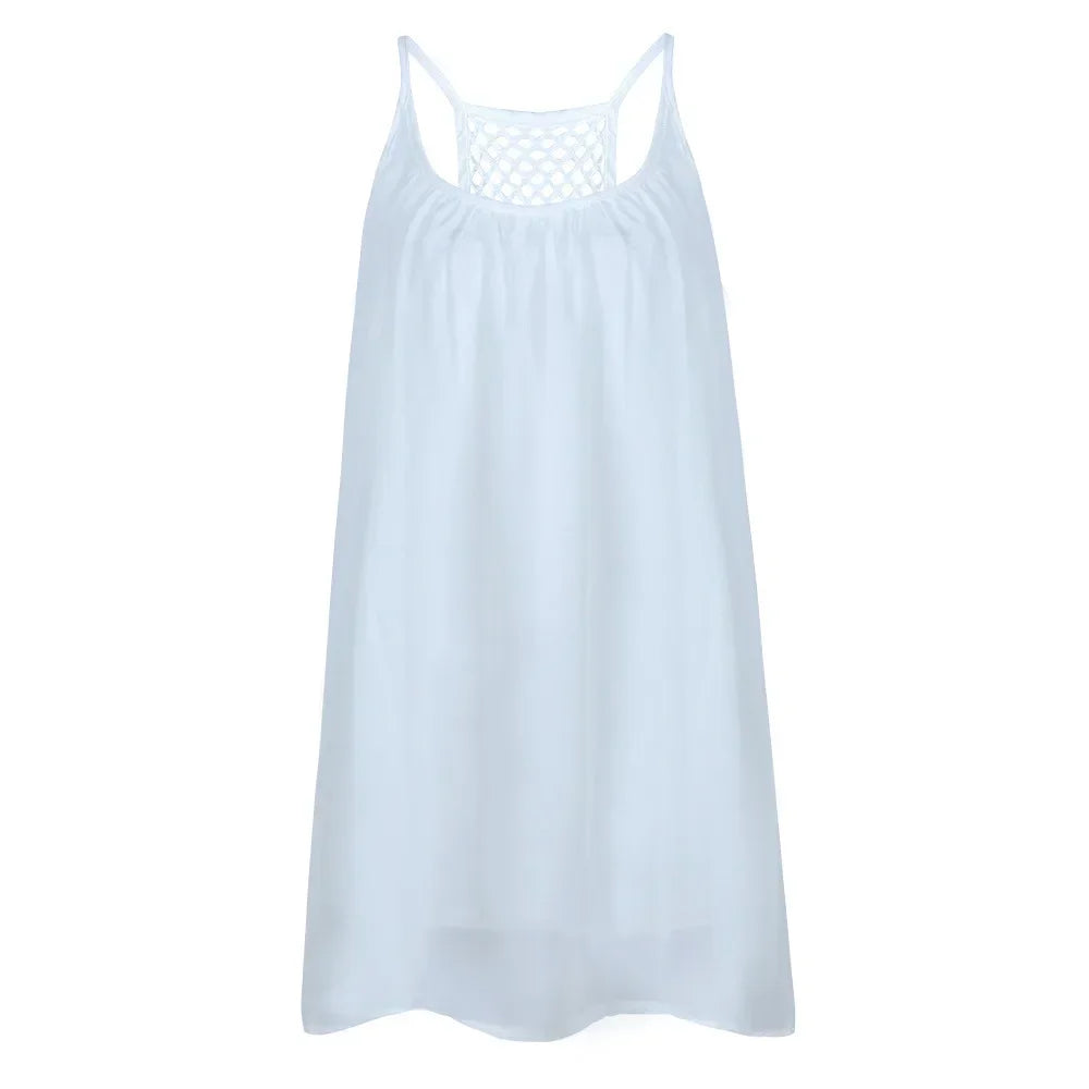 Sleeveless Hollow Out Mini Beach Dress