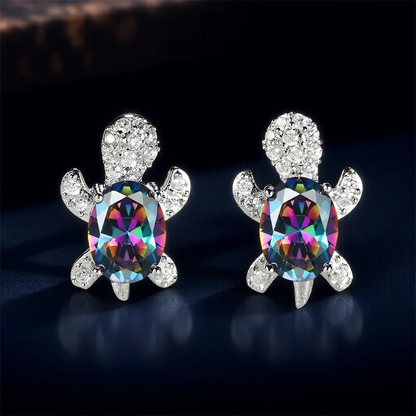 Sea Turtle Zircon Stud Earrings