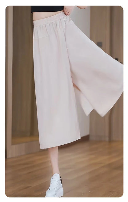 High Waist 7-Point Wide Leg Pants for Women