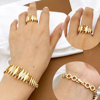 Fashion Queen  Gold Color 4 Pieces Jewelry Set