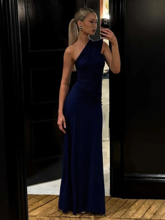 CLO027DJ
Woman Clothes Diagonal Collar Bandage Backless Party Dress Elegant Sleeveless Irregular Solid Long Maxi Evening Prom Dresses - Klixstore