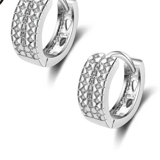 925 Sterling Silver Elegant Hoop Earrings for Women